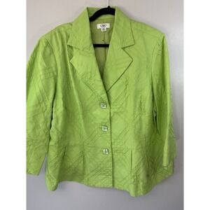 NWOT Lime Green CATO Peplum Button Up Suit Jacket Size 20